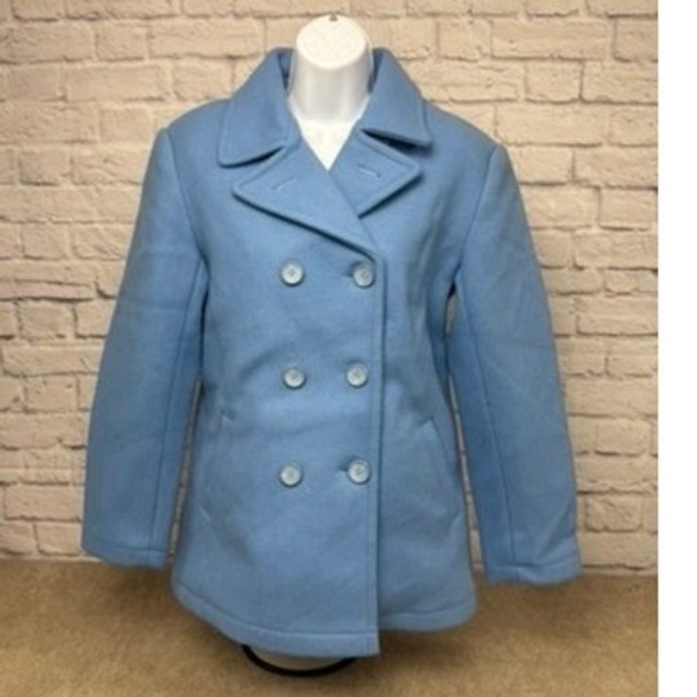 Vintage Jordan Craig Collection Women's Double‎ Breasted Wool Blend Blue Peacoat